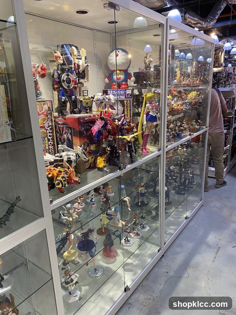 Display Cases Filled with Collectible Figures