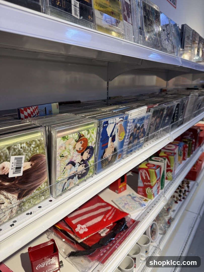 CDs and merchandise on shelves