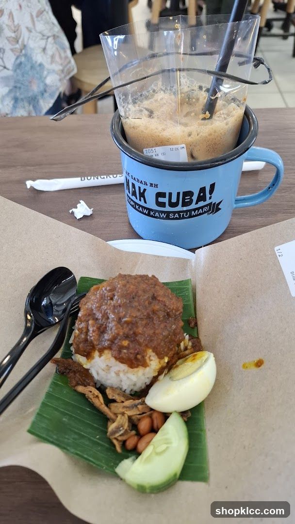 Nasi Lemak with Iced Coffee