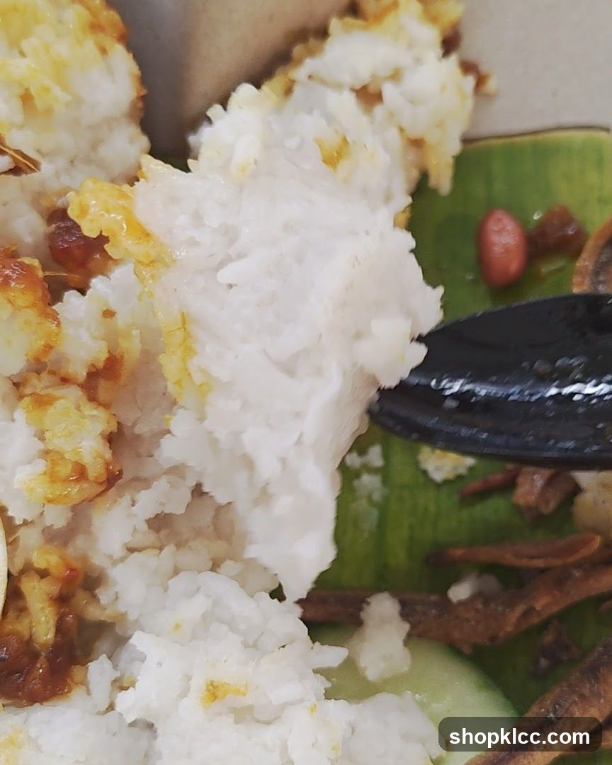 Close-up of Rice Dish with Banana Leaf