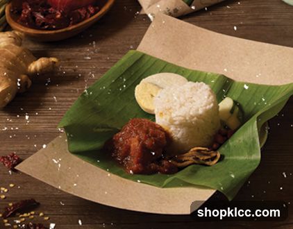 Traditional Indonesian Meal on Banana Leaf