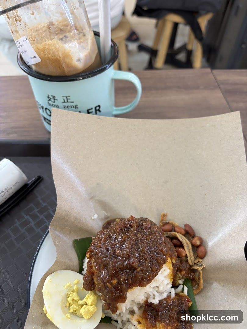 Nasi Lemak with Iced Coffee