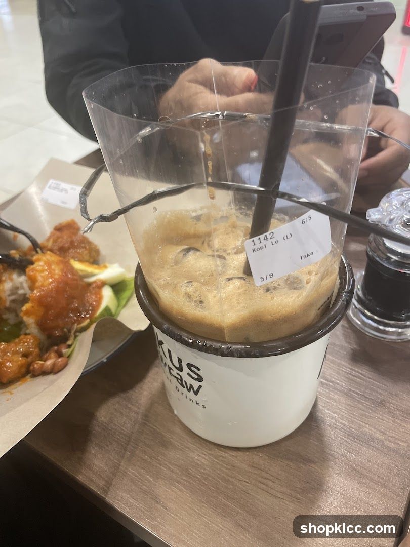 Iced Coffee and Fried Chicken Meal