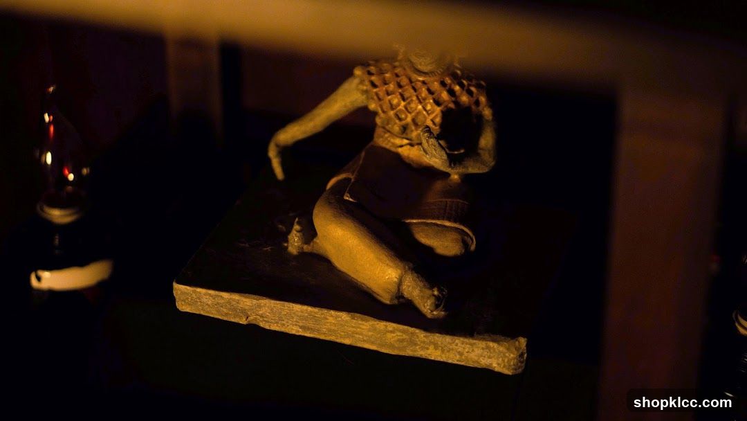 Dimly Lit Sculpture Display