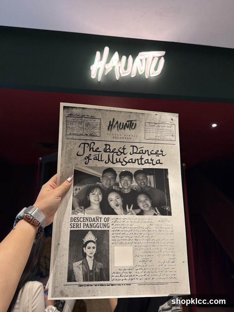 Newspaper Flyer Held in Front of Shop