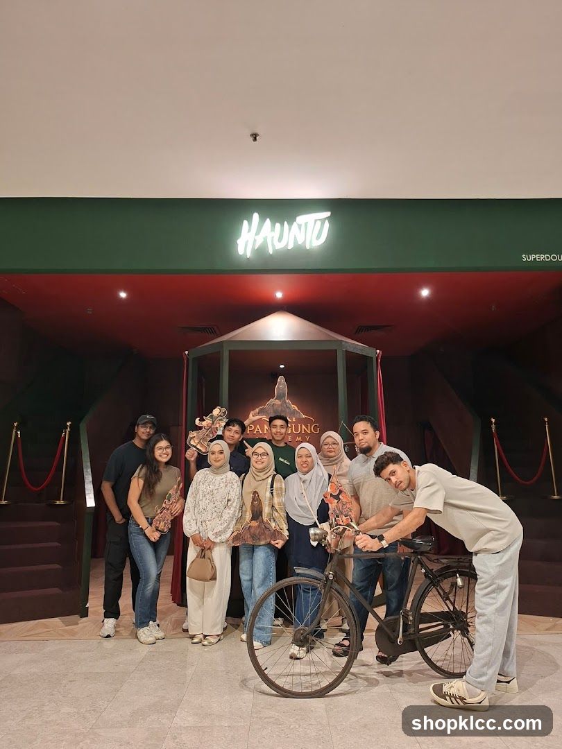 Group photo in front of Haunted Cafe