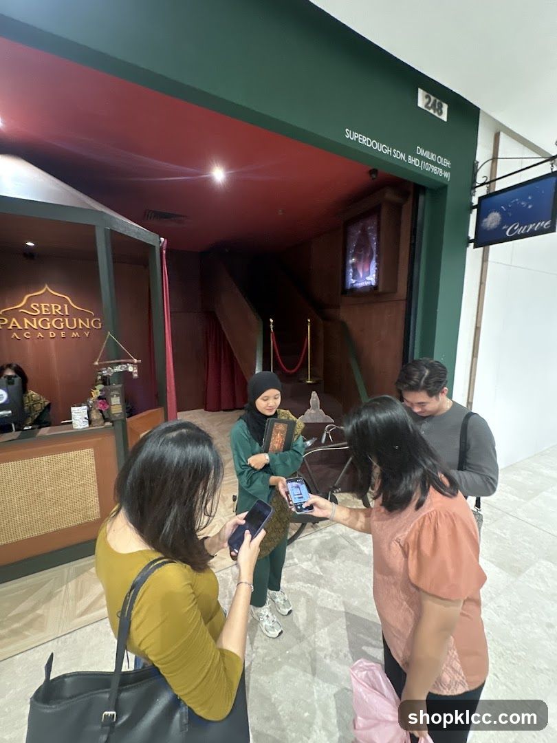 People Gathering Near Store Entrance