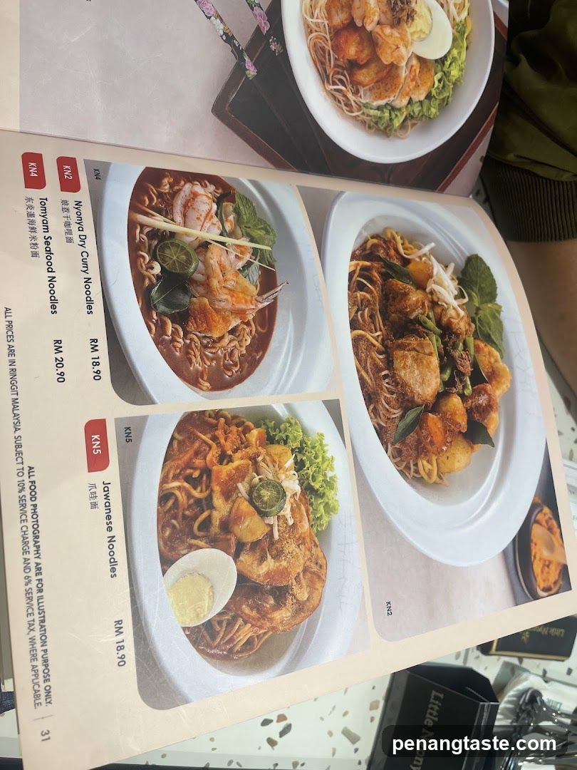 Little Nyonya Menu