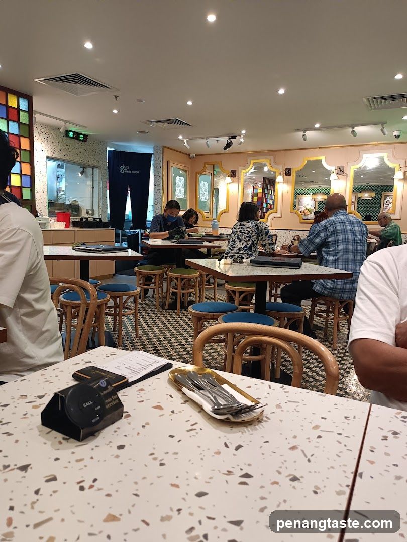 Restaurant Interior with Patrons