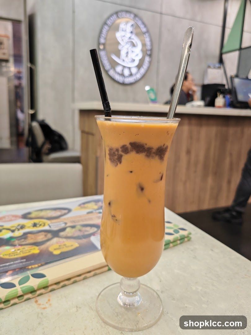 Thai Iced Tea with Menu