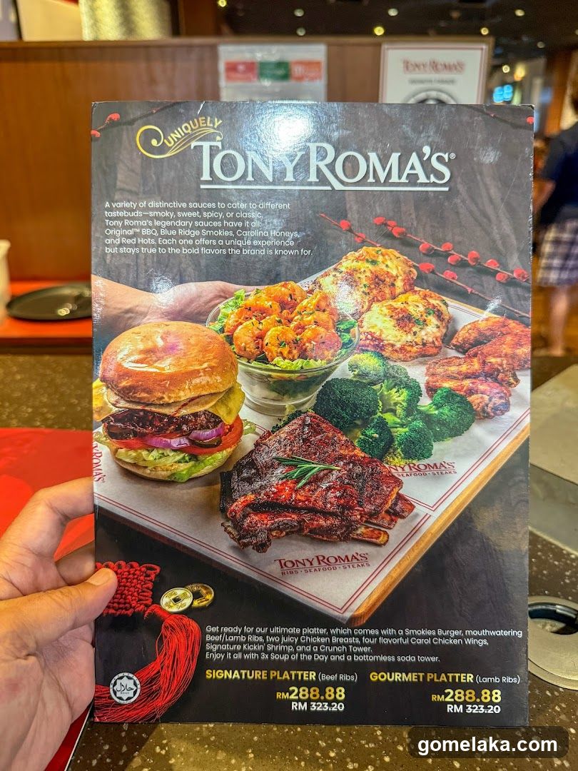 Tony Roma's Menu