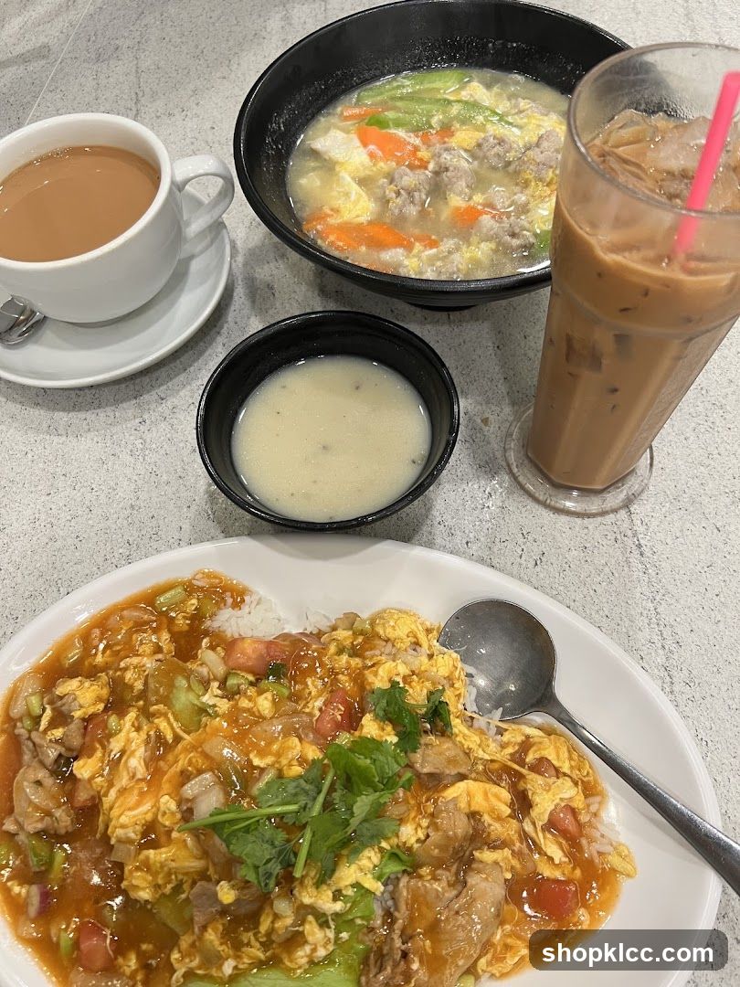 Meal with drinks