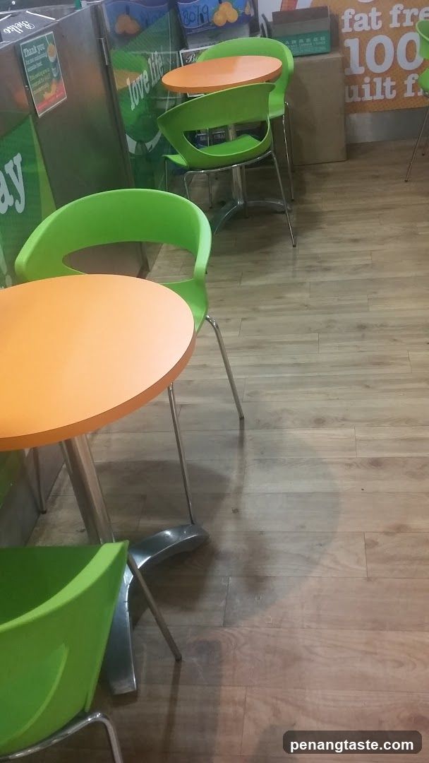 Orange and Green Cafe Seating