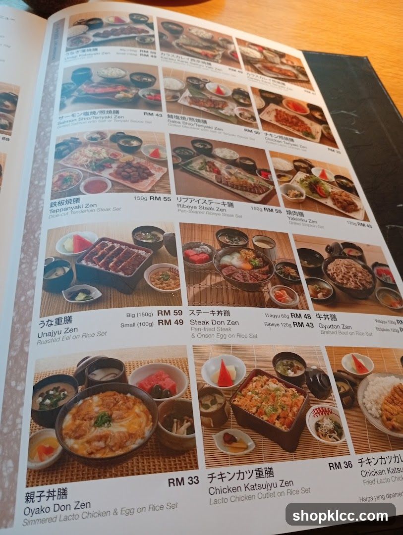 Japanese Set Menu