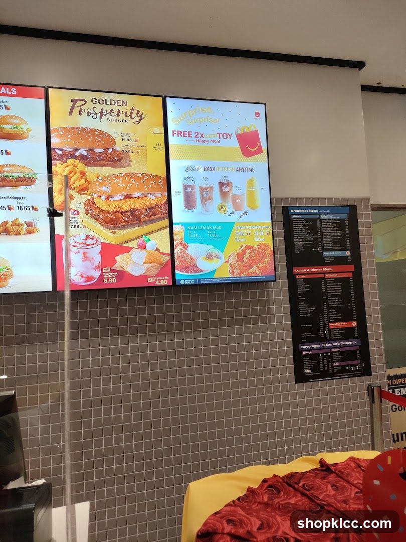 McDonald's Menu Board Display