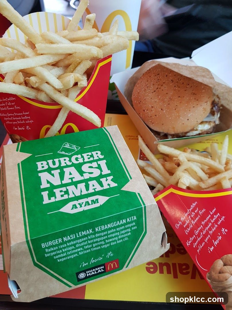 McDonald's Meal with Burger Nasi Lemak