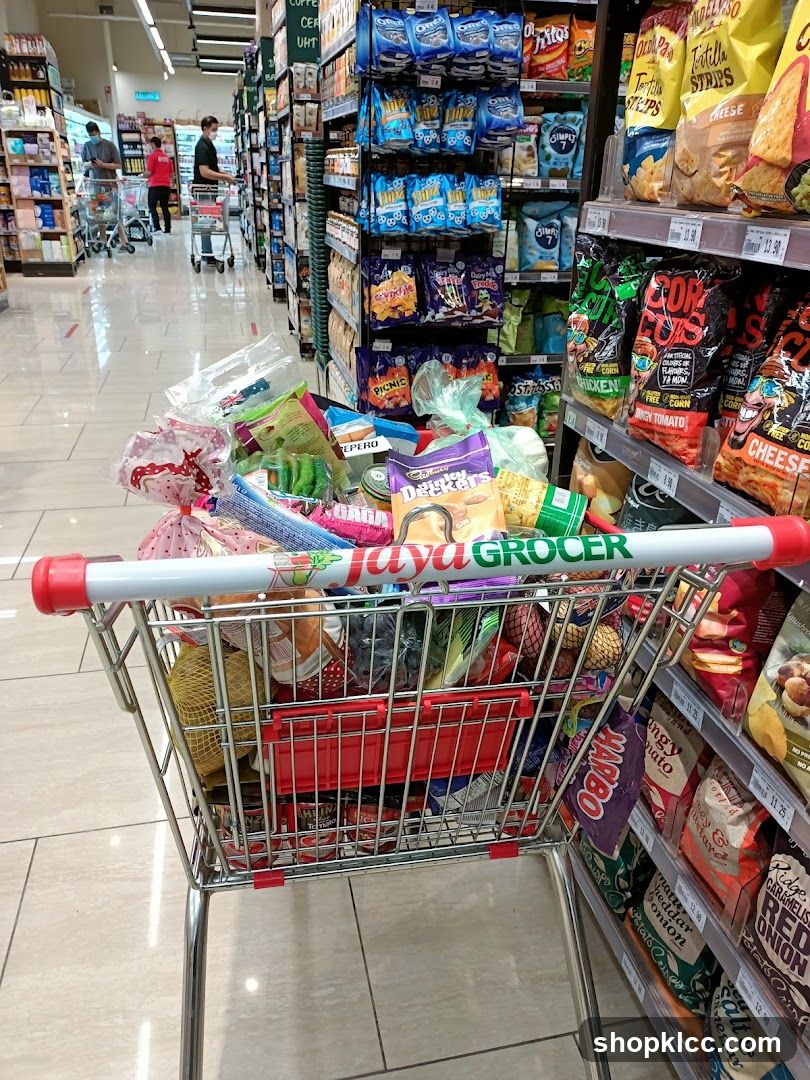 Supermarket Aisle with Shopping Cart