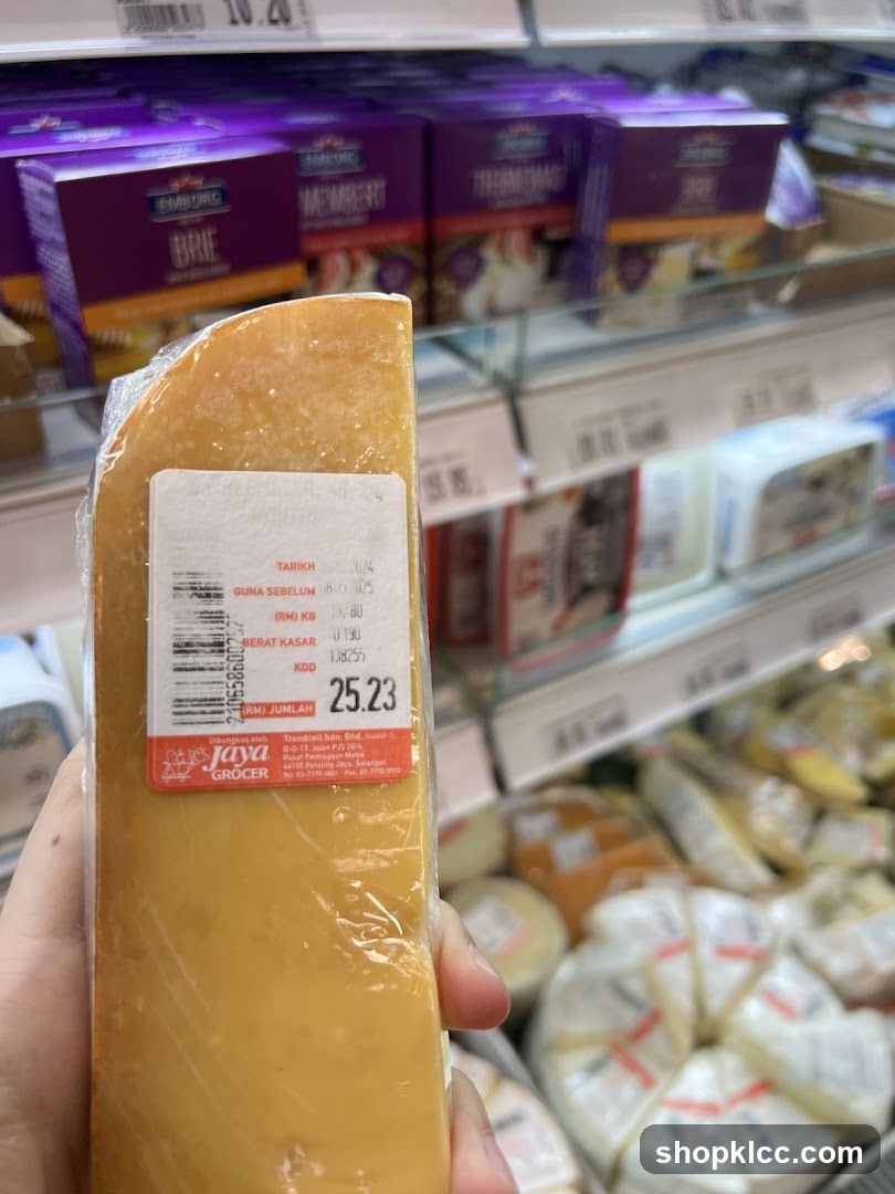 Cheese in a grocery store