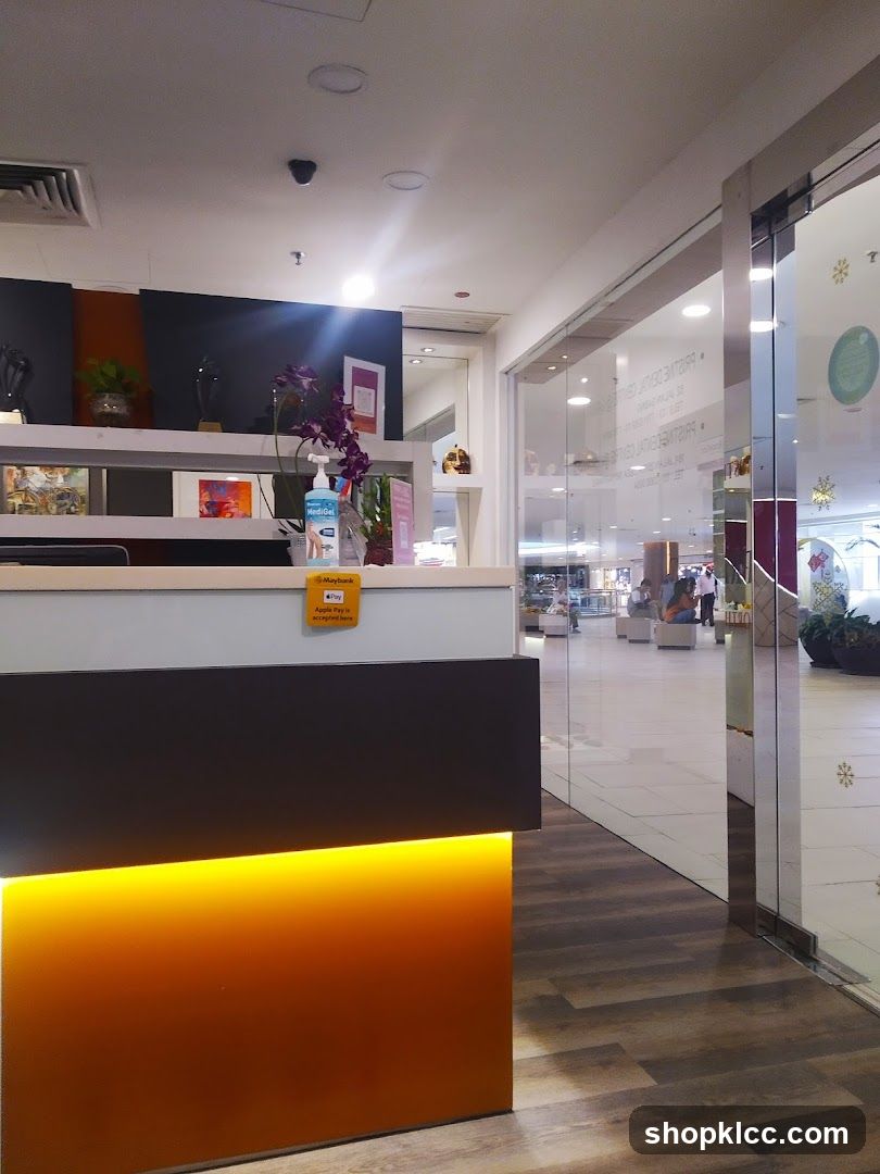 Reception Desk with Floral Arrangement