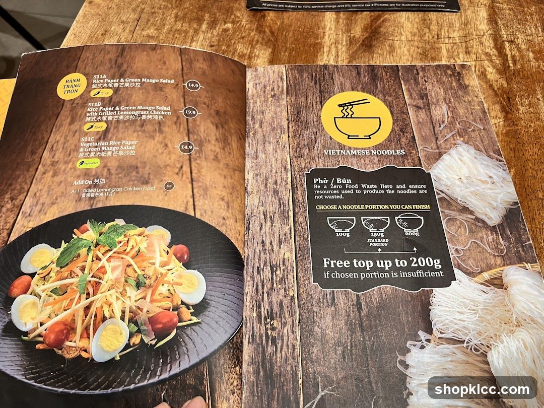 Vietnamese Noodles Menu
