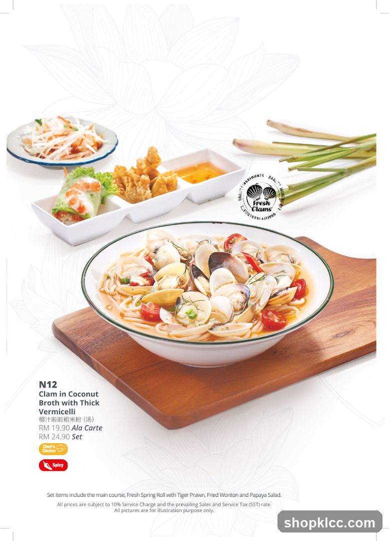 Clam in Coconut Broth with Thick Vermicelli