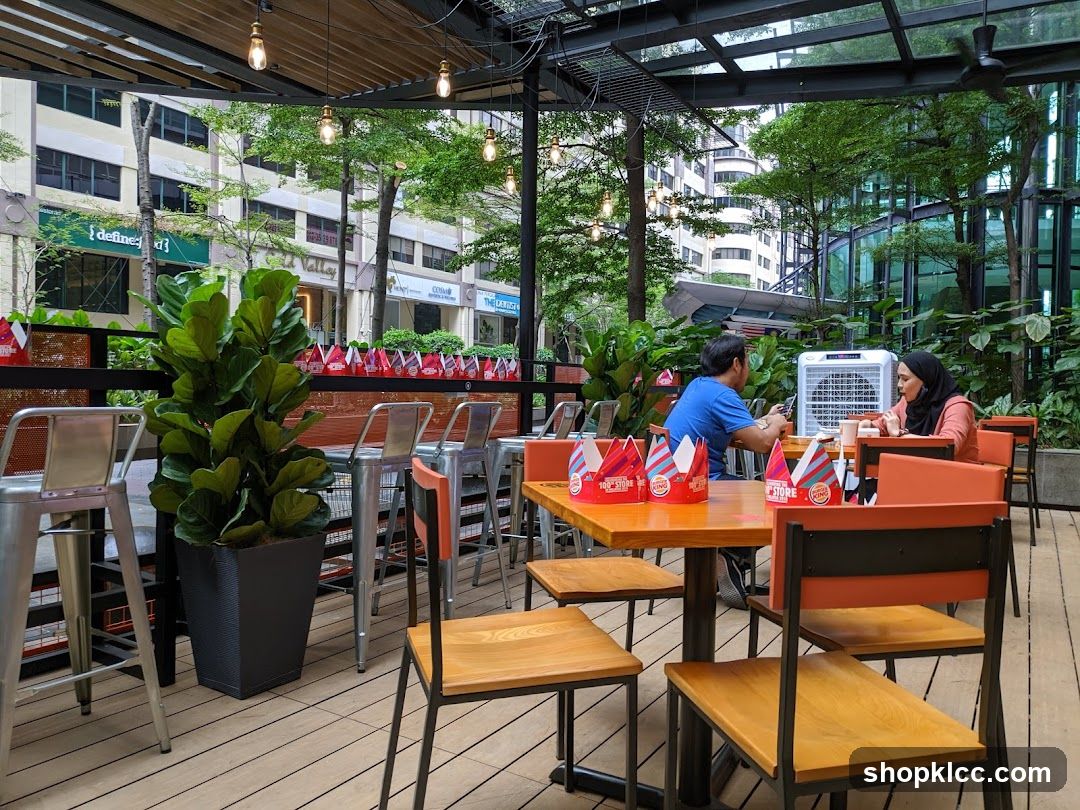Outdoor Seating Area with Diners