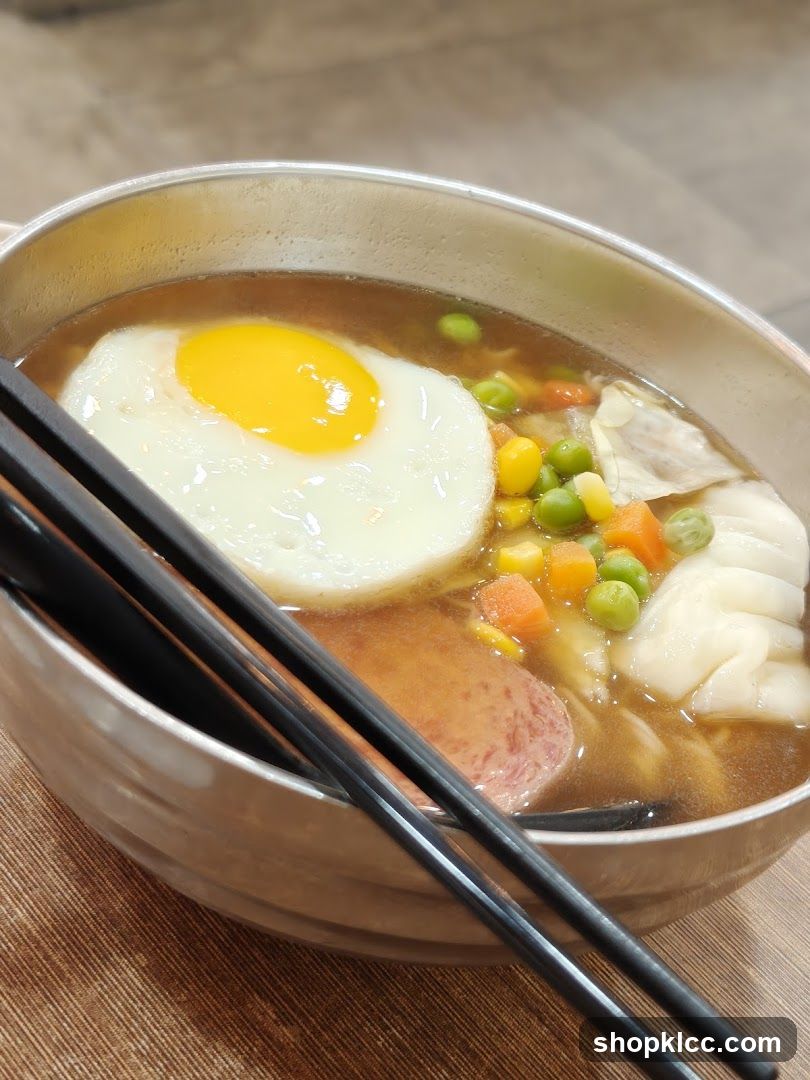 Noodle Soup with Egg and Vegetables