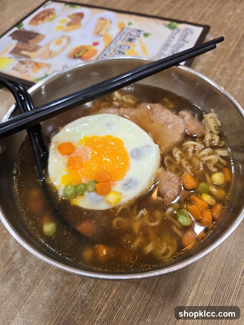 Noodle Soup with Egg and Vegetables