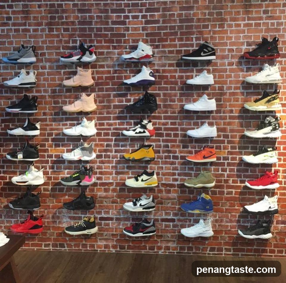 Wall Display of Athletic Shoes