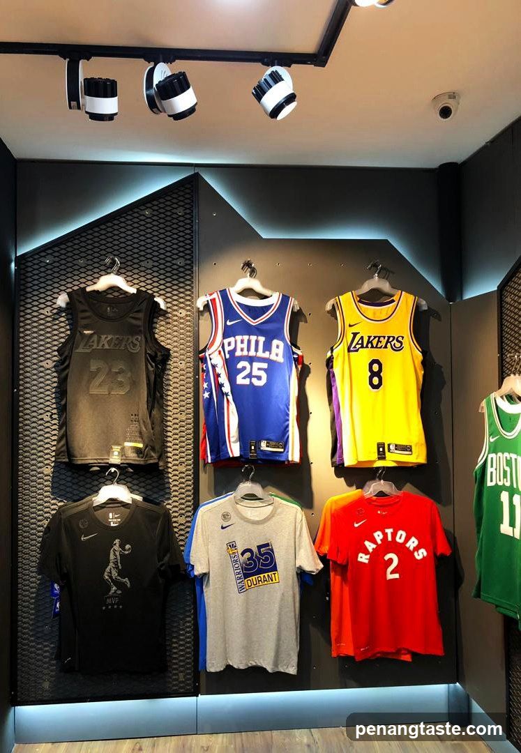 Basketball Jerseys and T-shirts Display