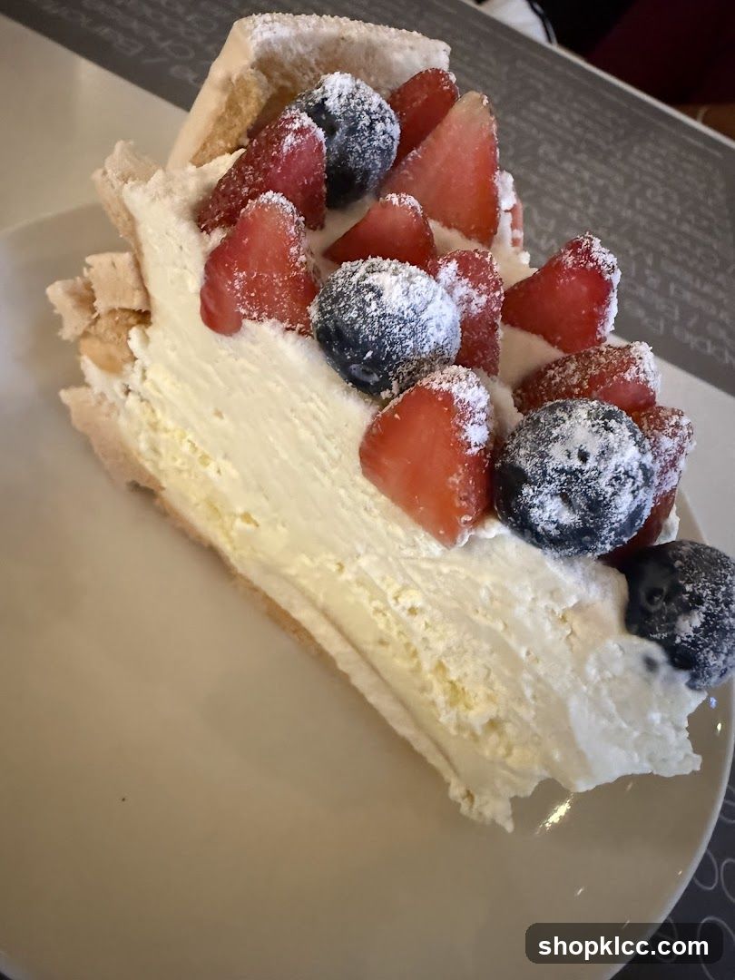 Slice of Berry Meringue Cake