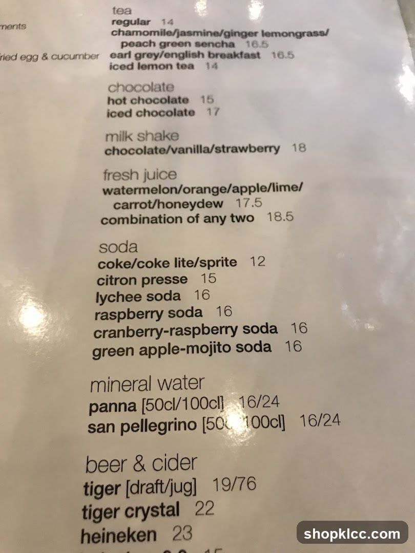 Beverage Menu