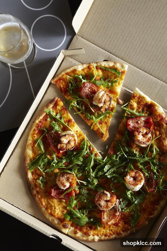 Shrimp and Arugula Pizza