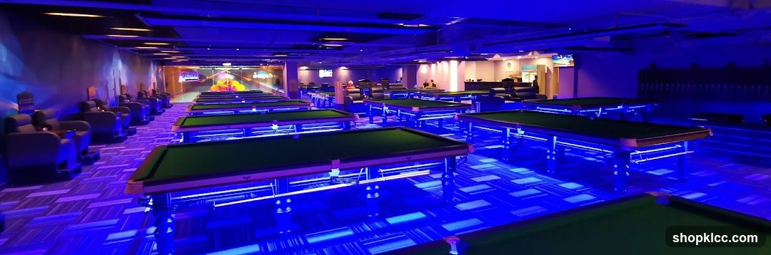Billiard Hall with Blue Lighting