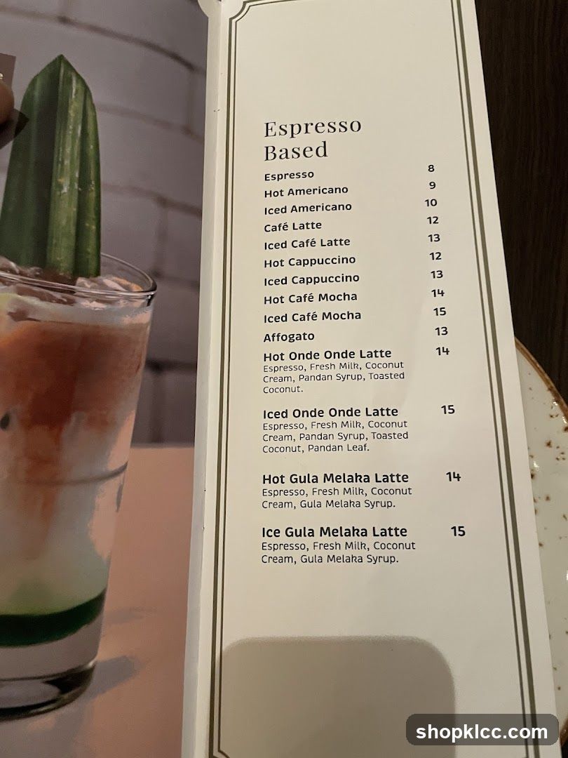 Espresso Based Menu