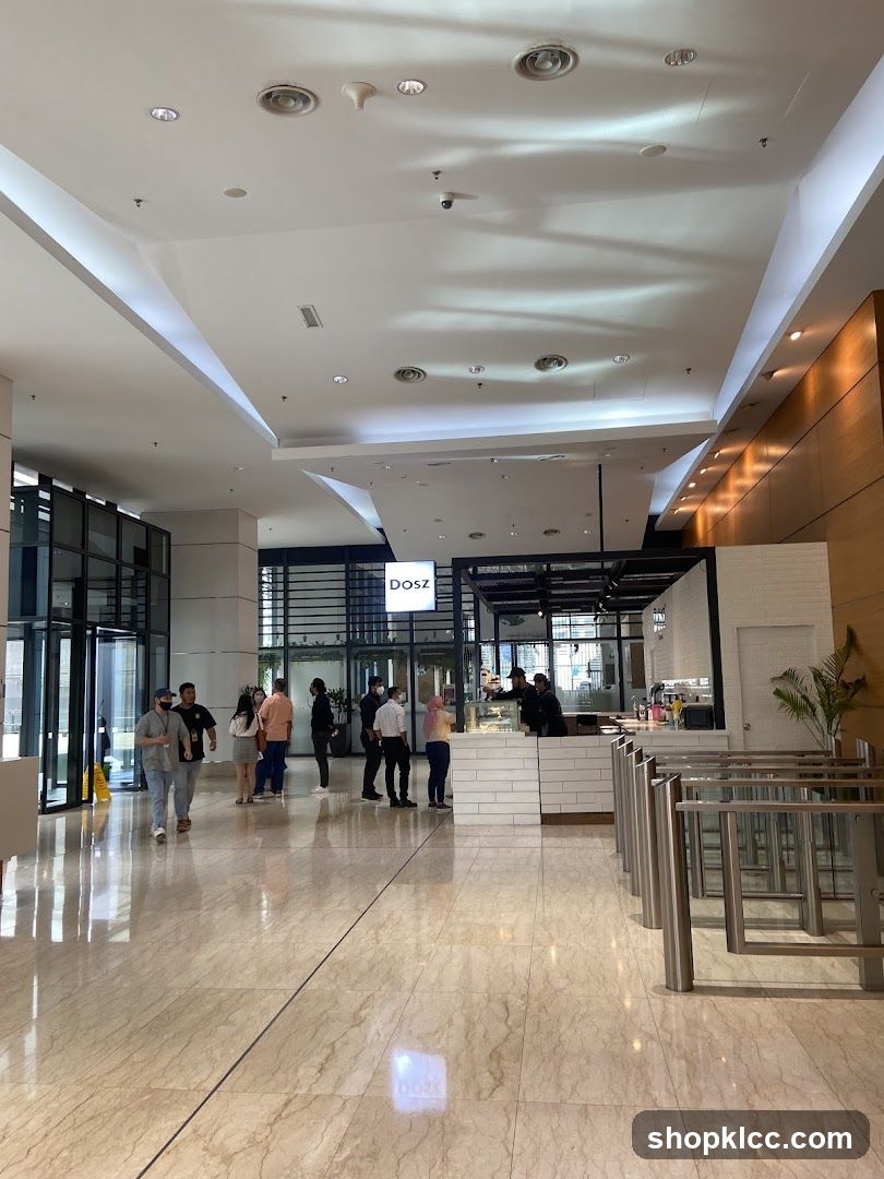 Cafe counter in a modern lobby