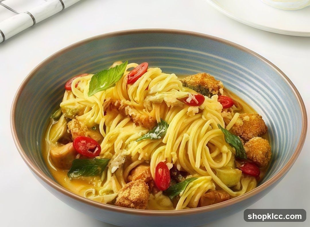 Spaghetti with Fried Chicken and Tomatoes