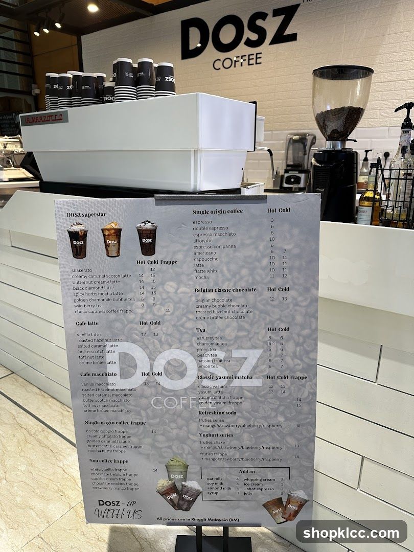 DOSZ COFFEE Menu