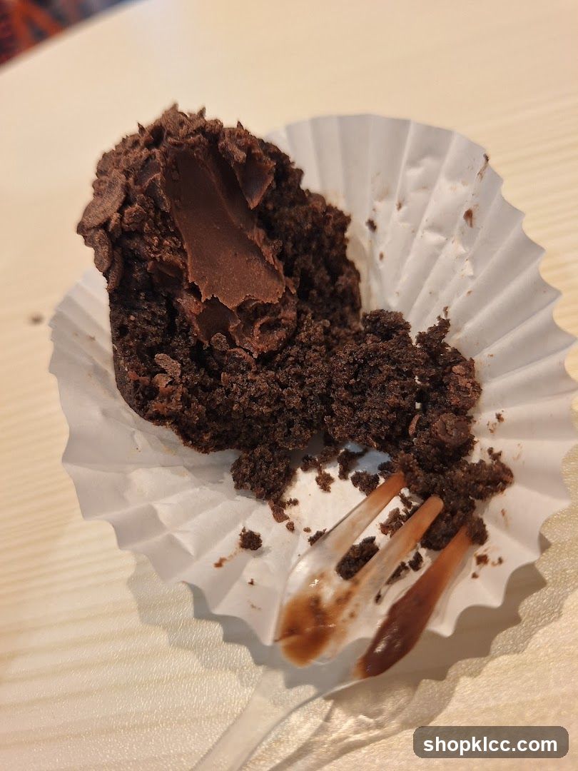 Partially Eaten Chocolate Cupcake