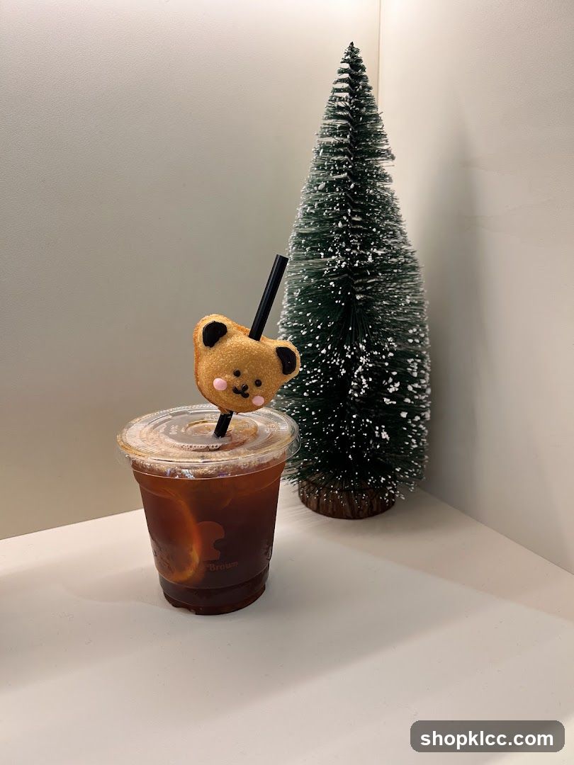 Iced Coffee with Bear Decoration