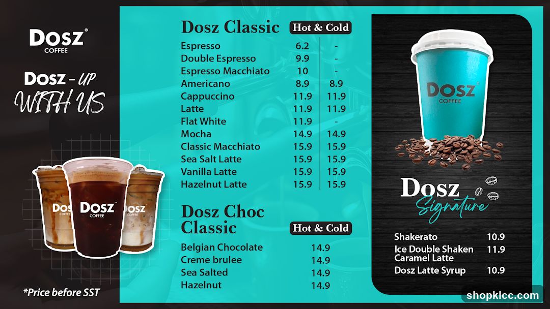 Dosz Coffee Menu