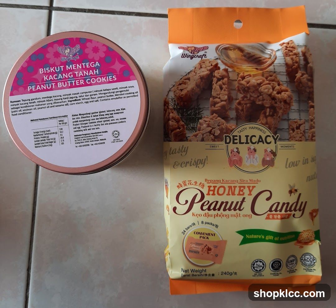 Wingcraft Peanut Butter Cookies and Honey Peanut Candy