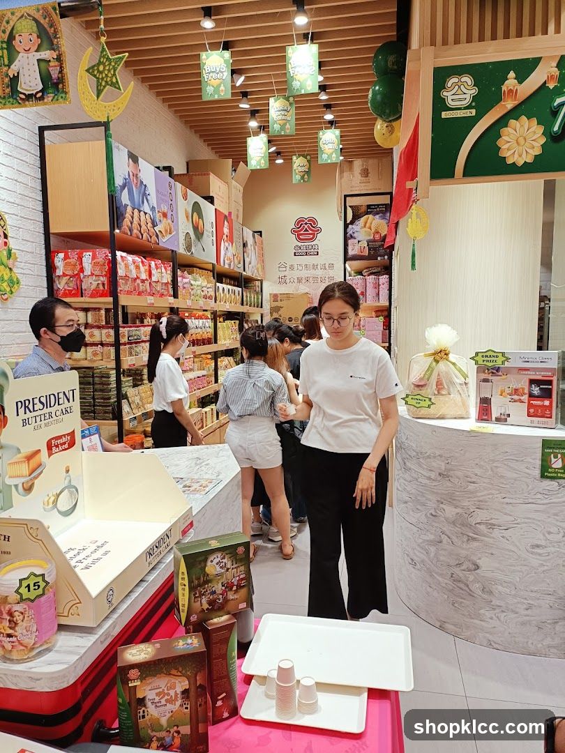 Store Interior with Products and Shoppers