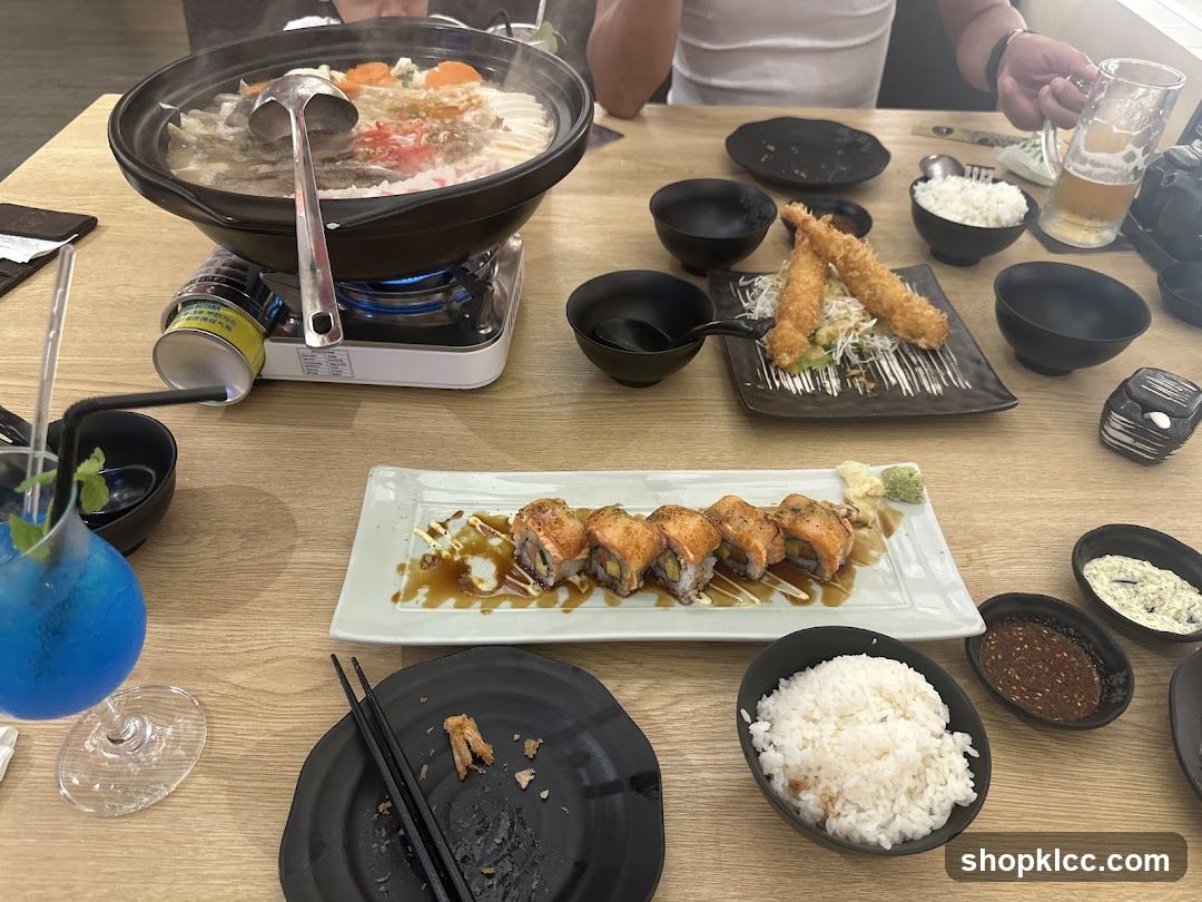 Table with Japanese Food