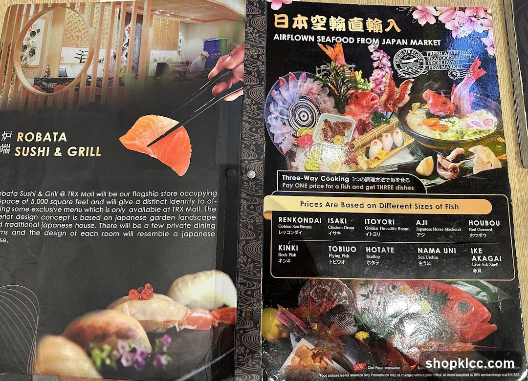 Robata Sushi & Grill Menu