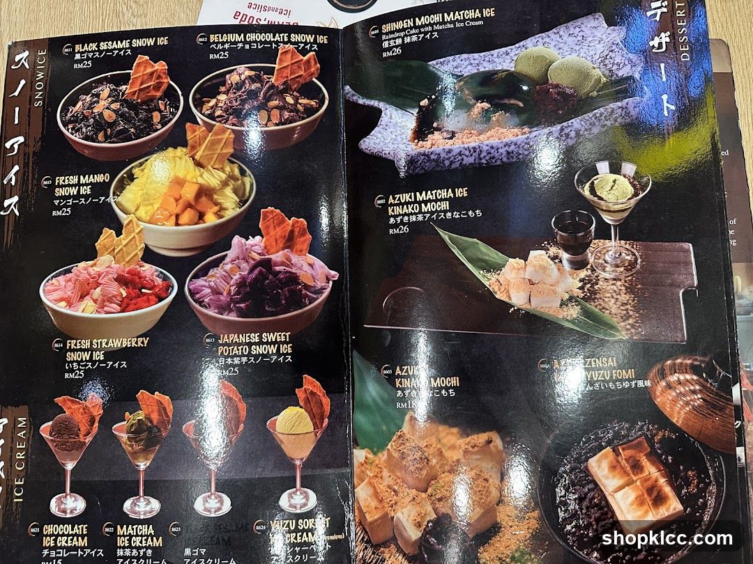 Dessert Menu