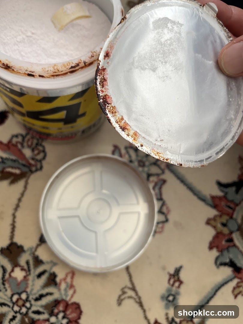Open container of white powder
