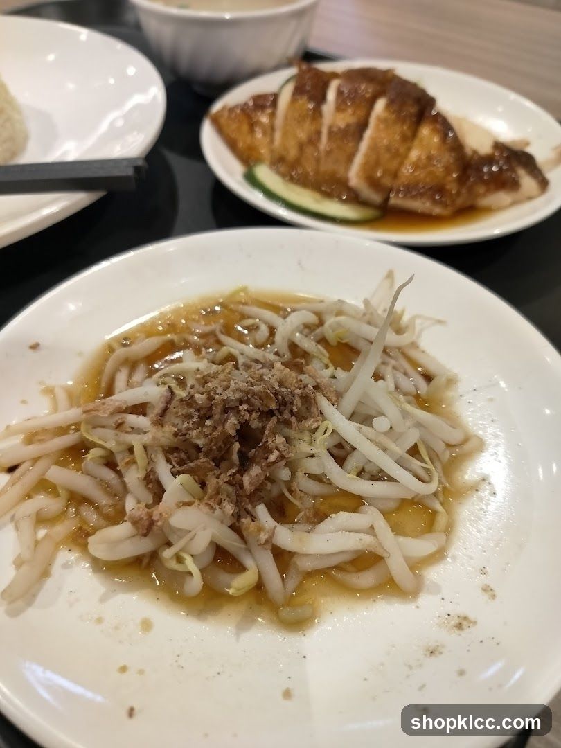 Food Plate with Bean Sprouts and Chicken