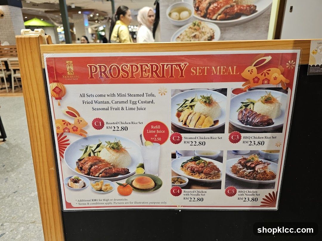 Prosperity Set Meal Menu Board