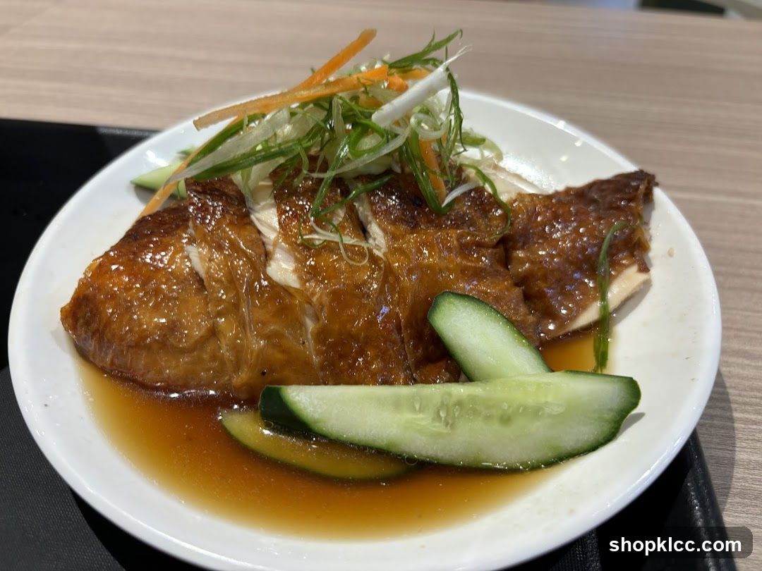 Roasted Chicken with Cucumber and Carrot Garnish